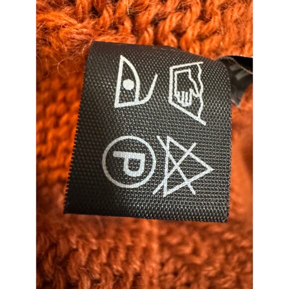 Alpaca Rust Cable Knit Turtleneck Sweater Chunky Soft Winter Knit - Picture 9 of 9